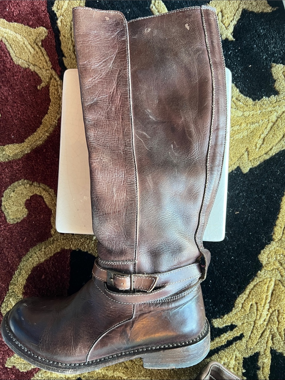 Bed Stu Women’s Bristol Distressed Dark Brown Riding Boots Western Vibe 6.5-7 - Picture 6 of 16